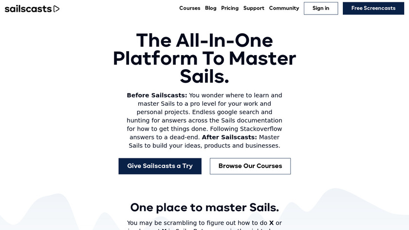 Sailscasts Landing Page