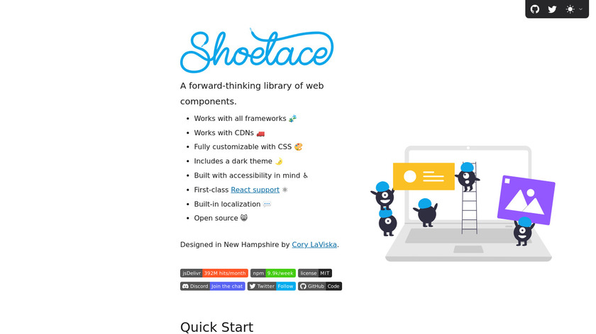 Shoelace.css Landing Page