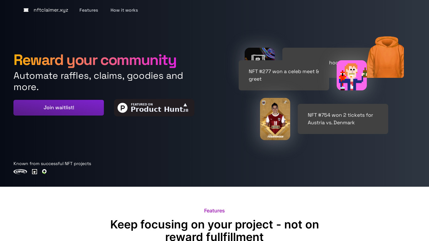 nftclaimer.xyz Landing page