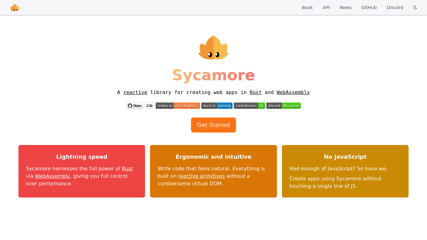 Sycamore Landing page