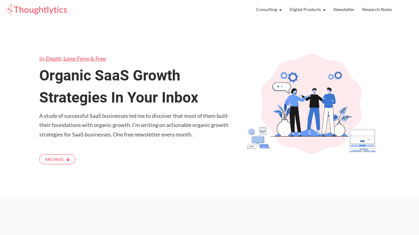 Organic SaaS Growth Newsletter Landing page