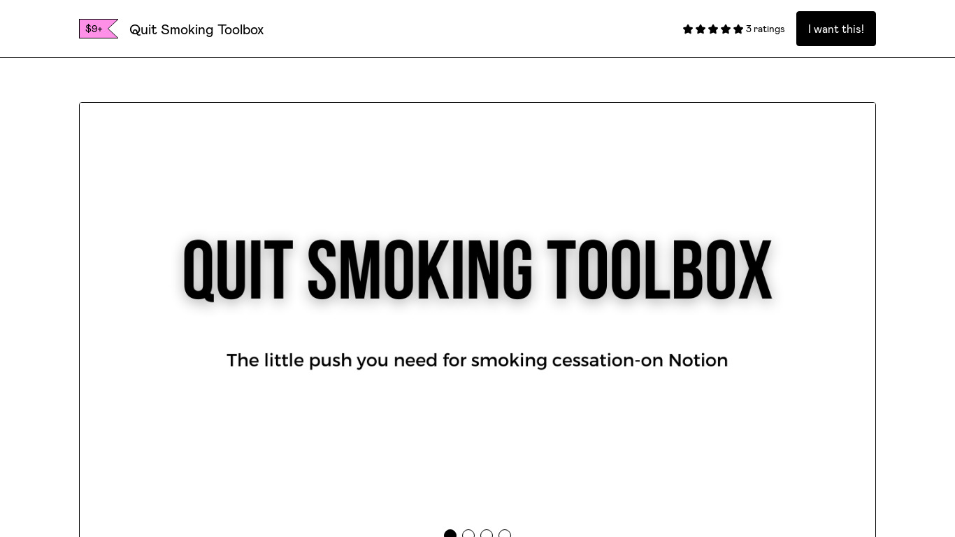 Quit Smoking Toolbox Landing page