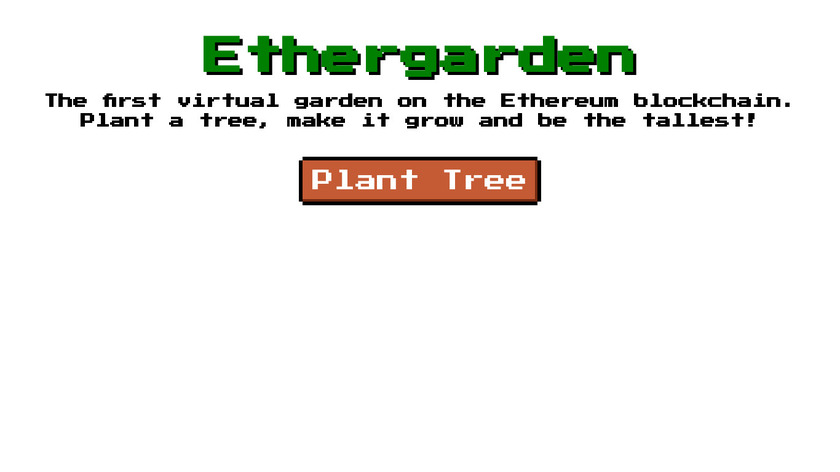 Ethergarden.io Landing Page