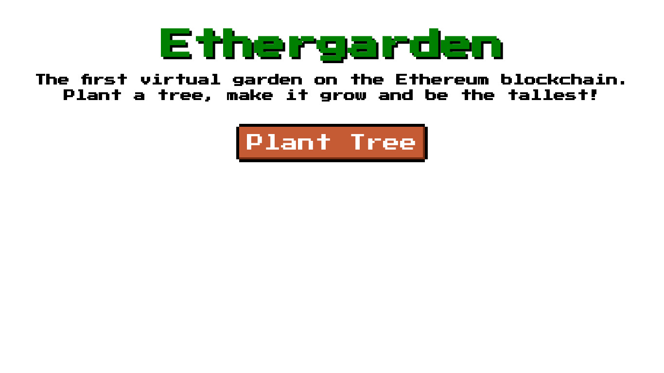 Ethergarden.io Landing page