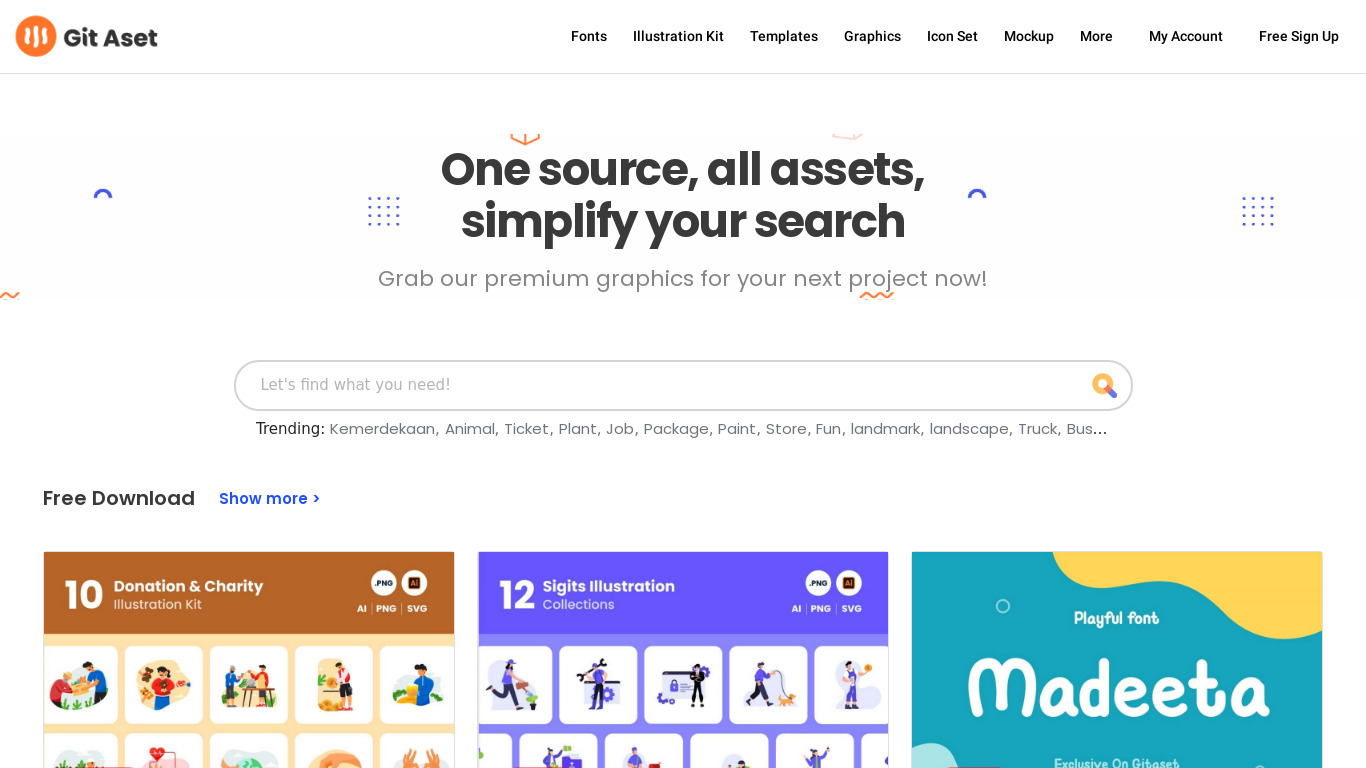 Git Aset Landing page