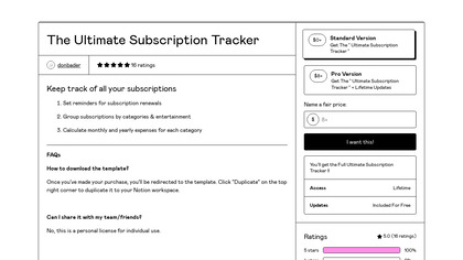 The Ultimate Subscription Tracker image