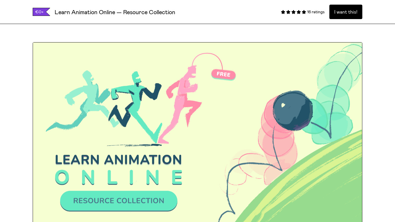 Learn Animation Online - Resources Landing page