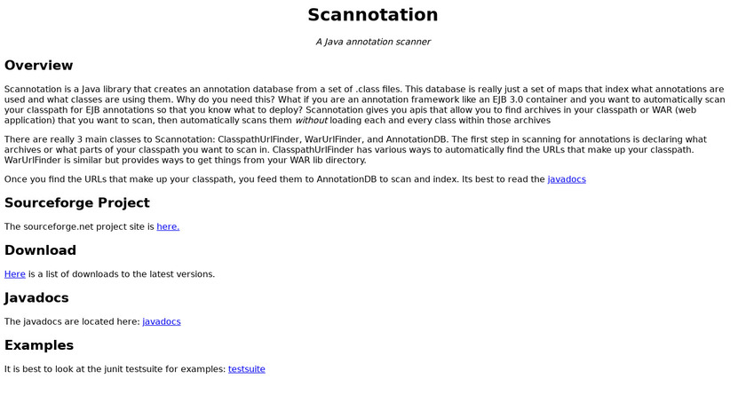 org.scannotation:scannotation Alternatives Landing Page