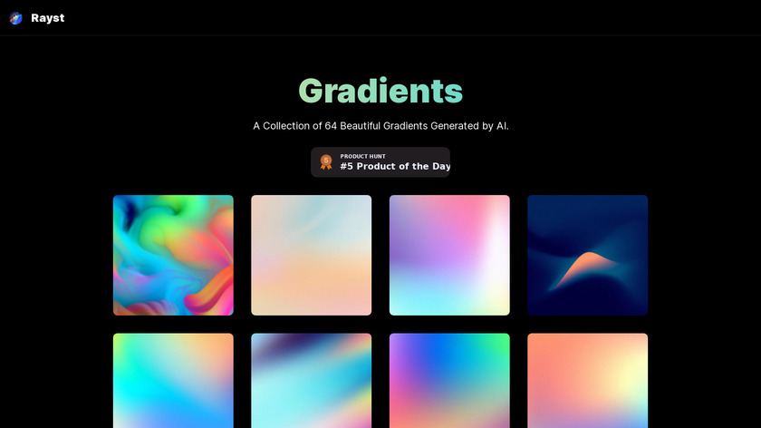 Rayst Gradients Landing Page