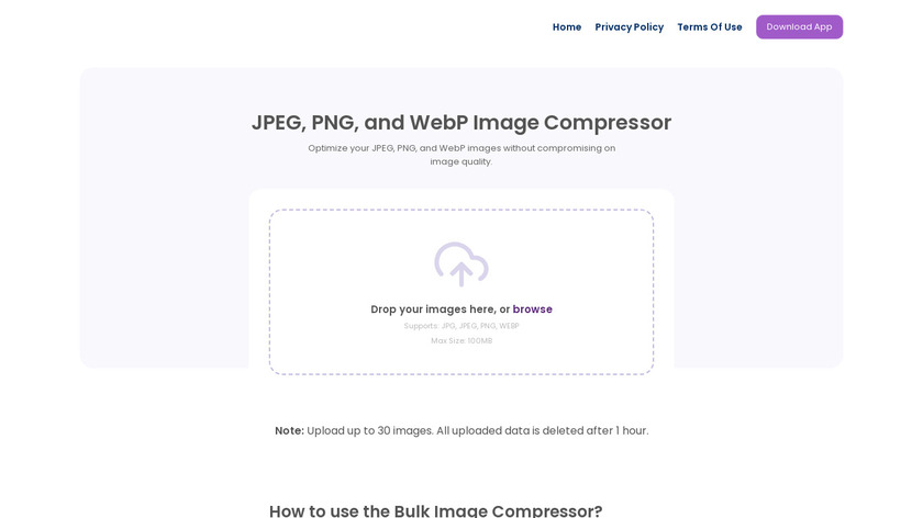 Bulk Image Compressor Landing Page
