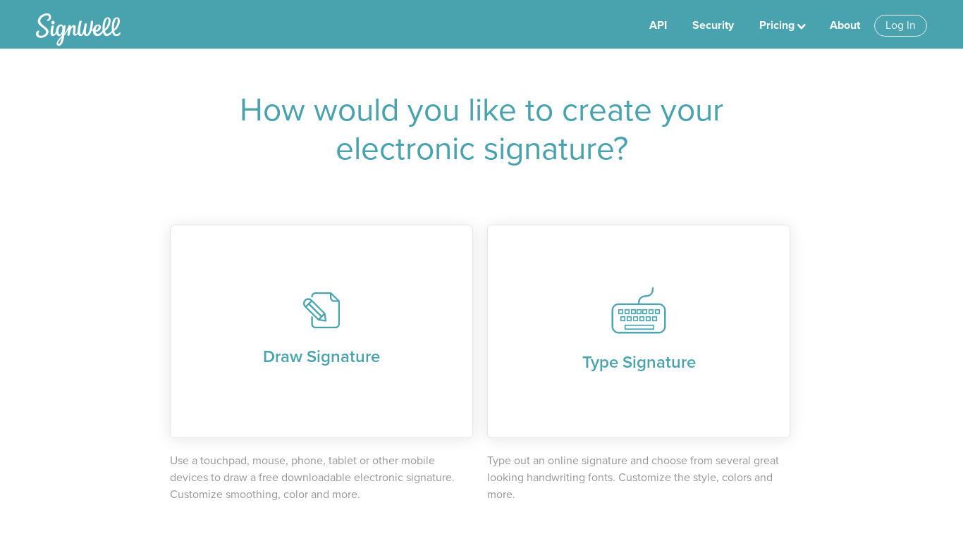 Online Signature Maker Landing page