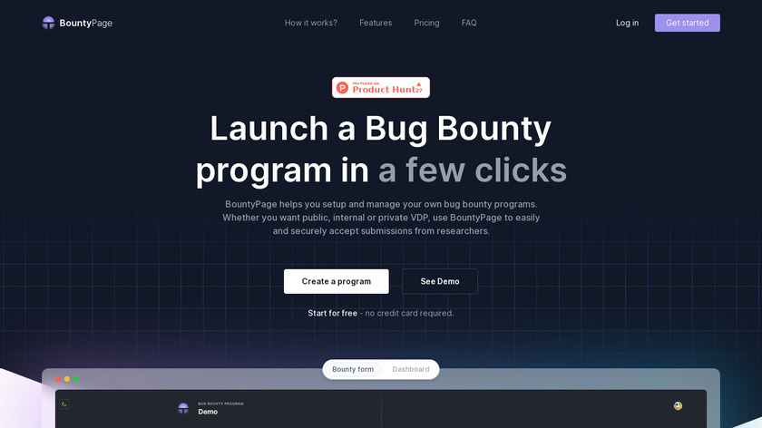 BountyPage Landing Page