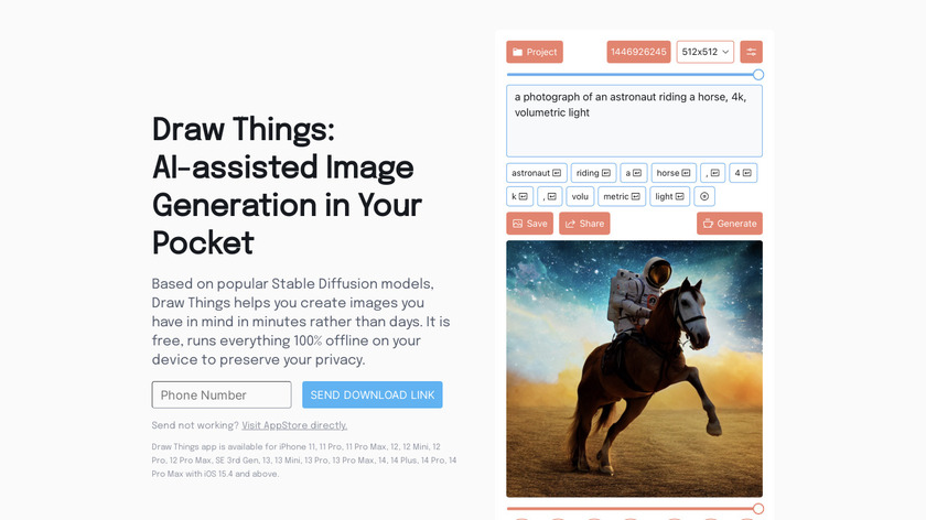 Draw Things Landing Page