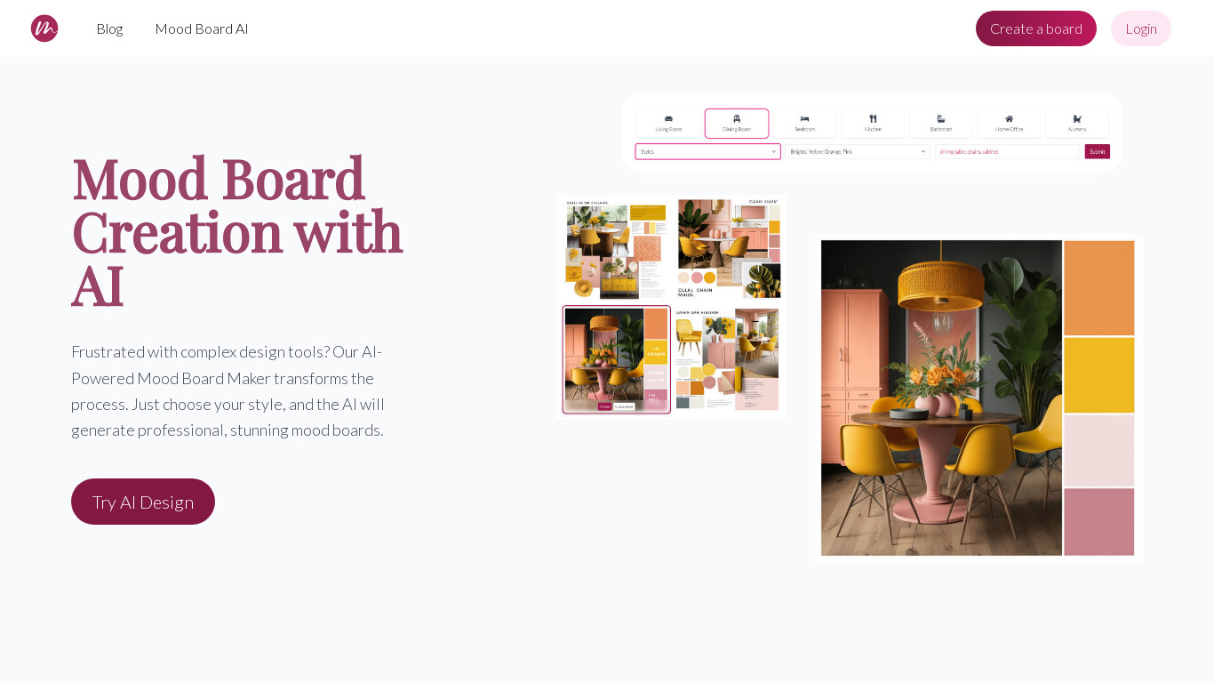 Moodboardly Landing page