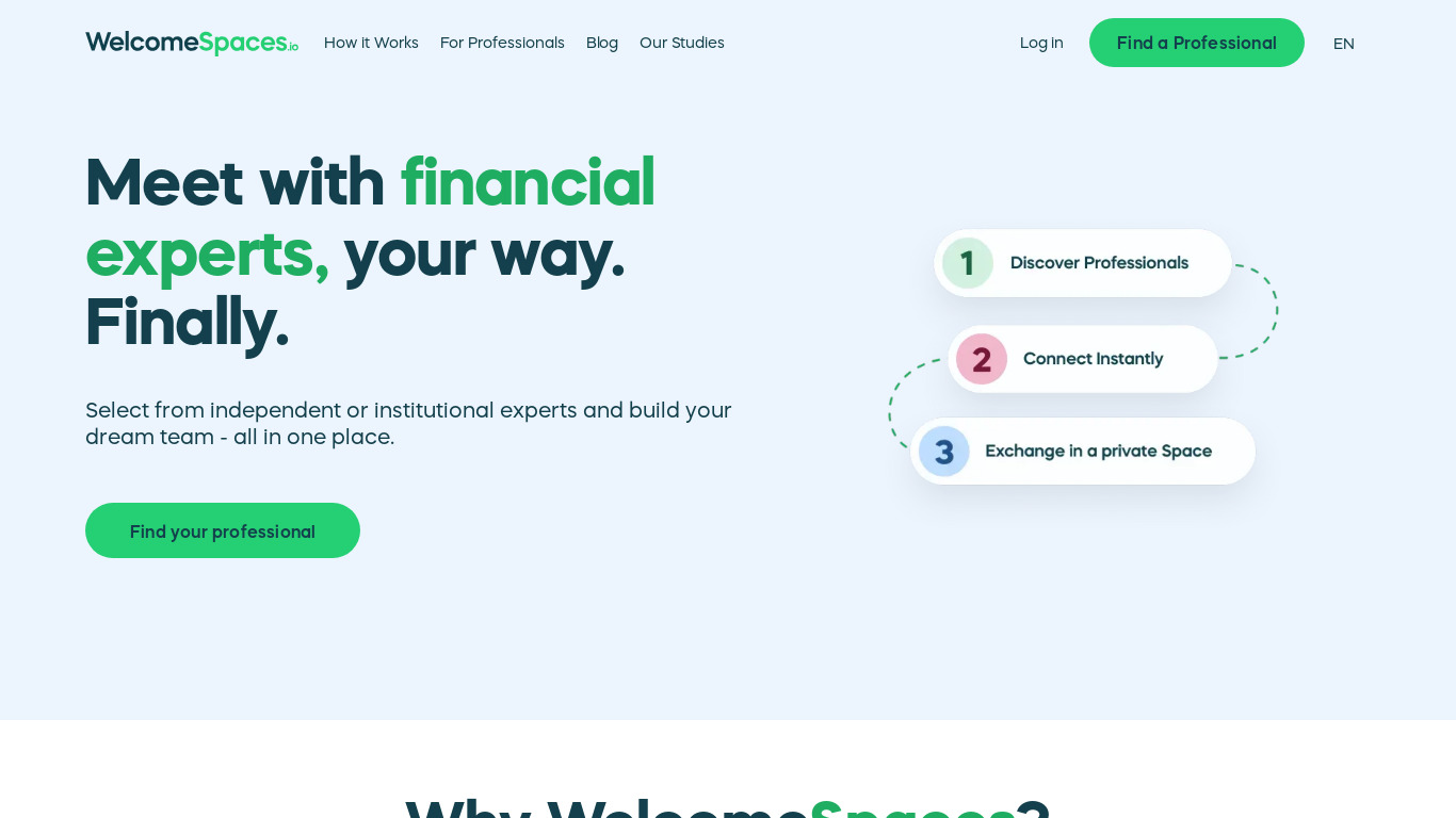 Welcome Spaces Landing page