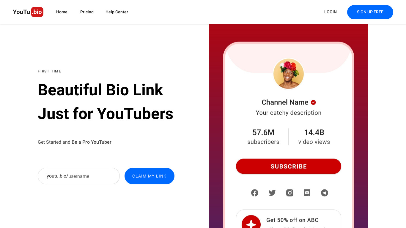 Youtu.Bio Landing page