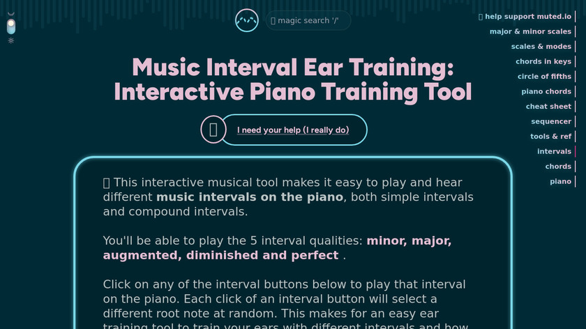 Music Interval Training Tool Landing Page