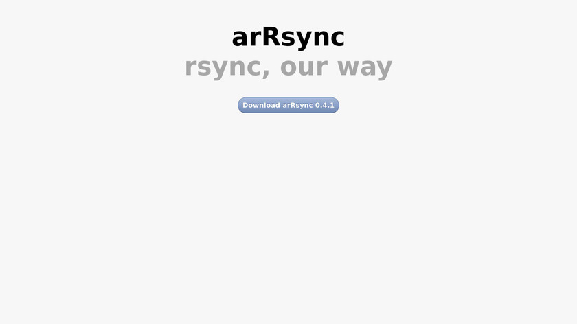arRsync Landing Page