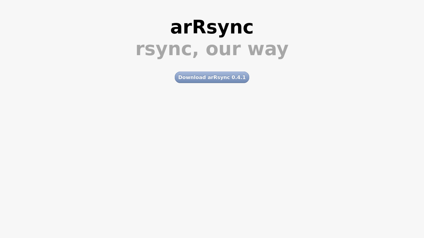 arRsync Landing page