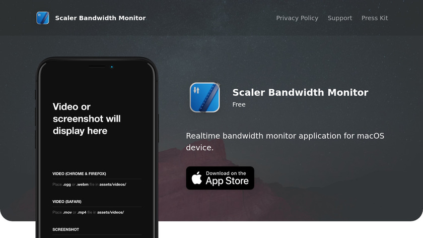 Scaler Bandwidth Monitor Landing Page