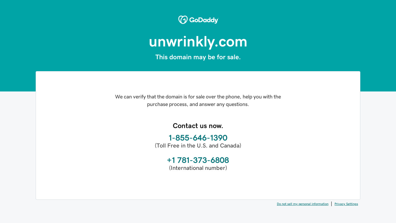 Unwrinkly Landing page
