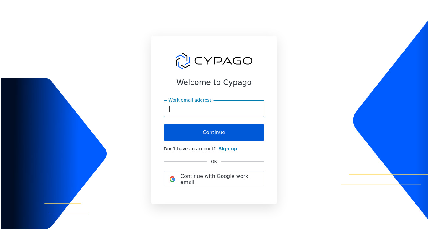 Cypago Landing page
