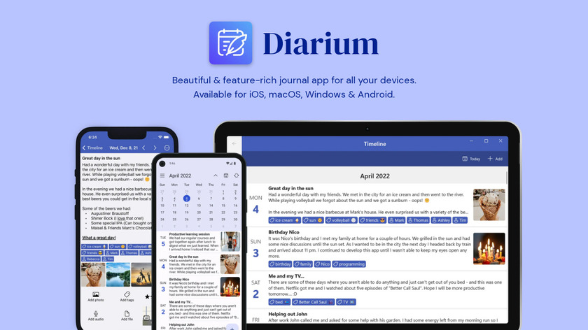 Diarium Landing Page