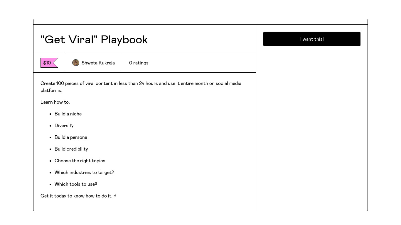 "Get Viral" Playbook Landing page