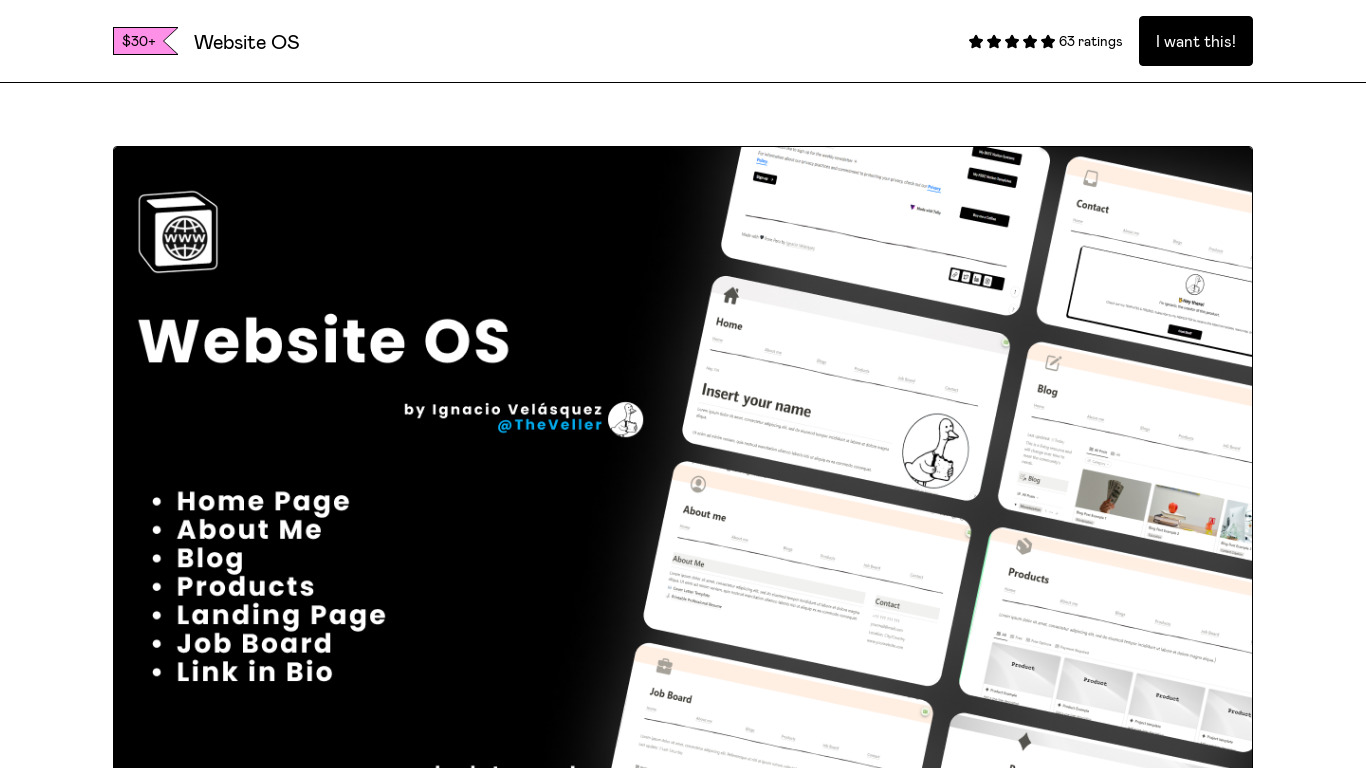 Website OS Landing page