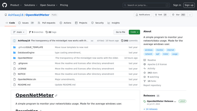 OpenNetMeter Landing Page