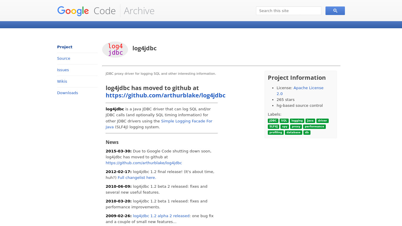 org.clojars.slyphon:log4jdbc4 Alternatives Landing page