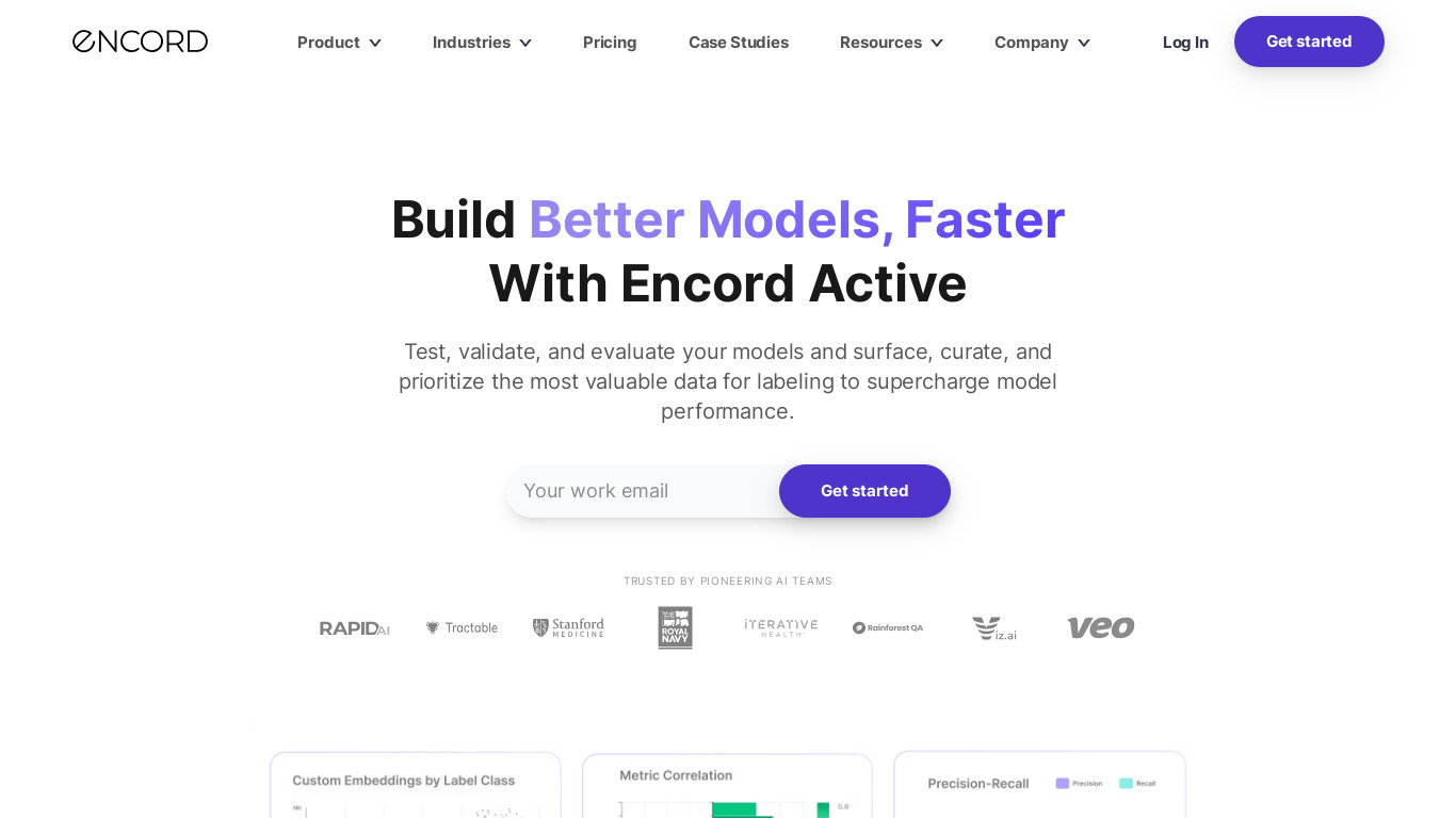 Encord Active Landing page