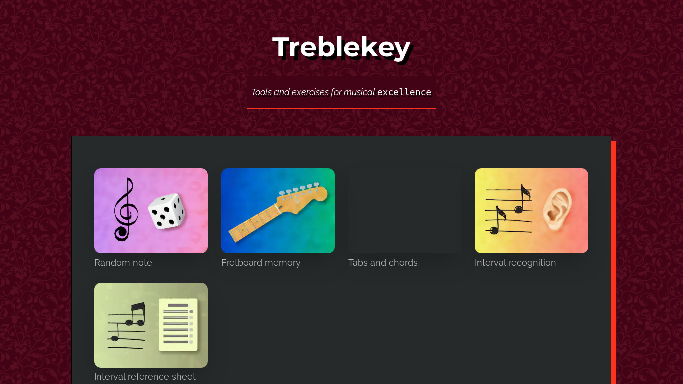 Treblekey Landing page