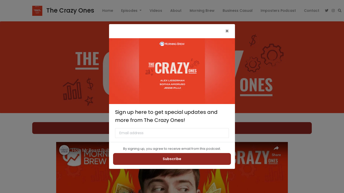 The Crazy Ones Landing page
