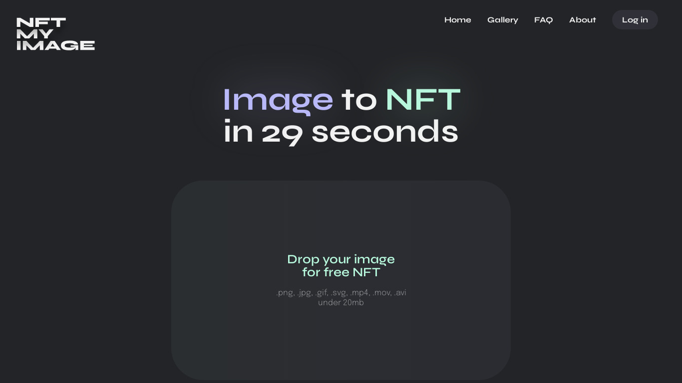 NFT My Image Landing page