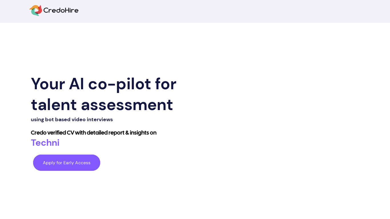 CredoHire Landing page
