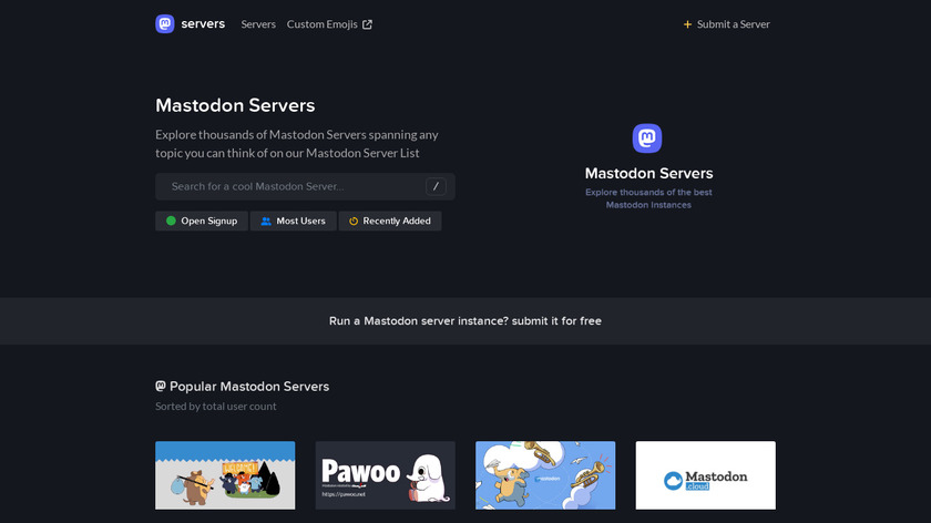 Mastodon Server List Landing Page