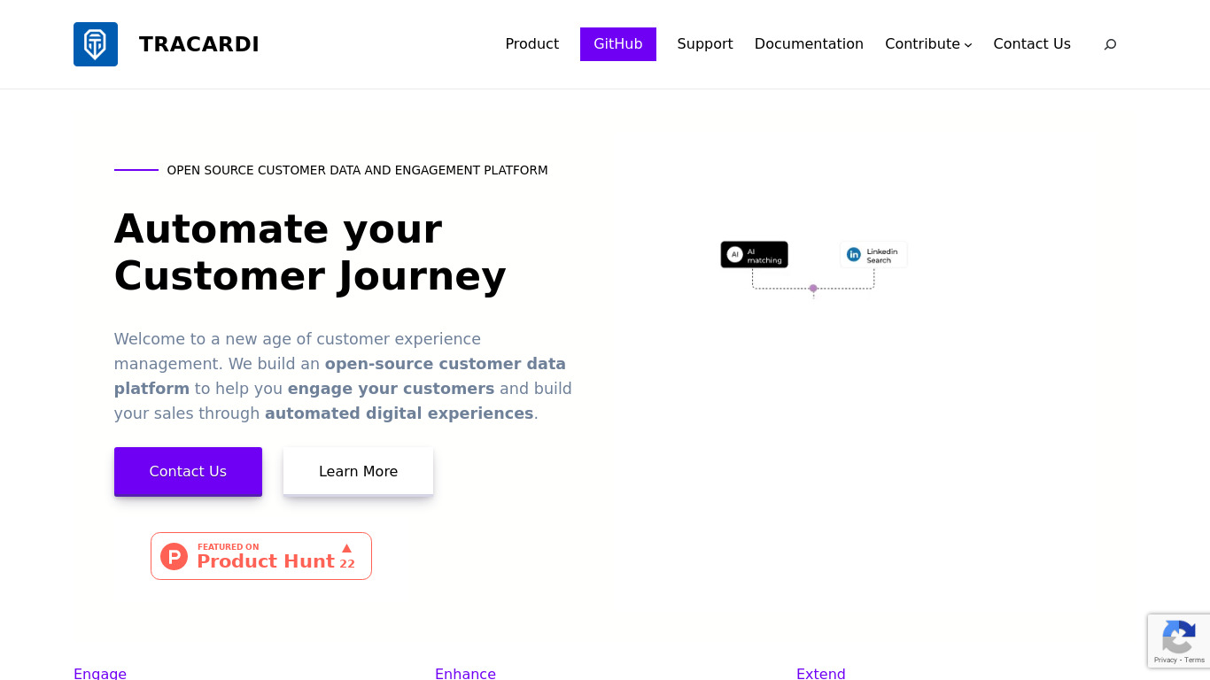 Tracardi Landing page