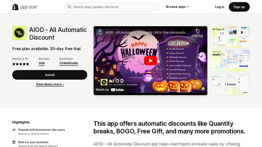 All in One Automatic Discounts Landing Page