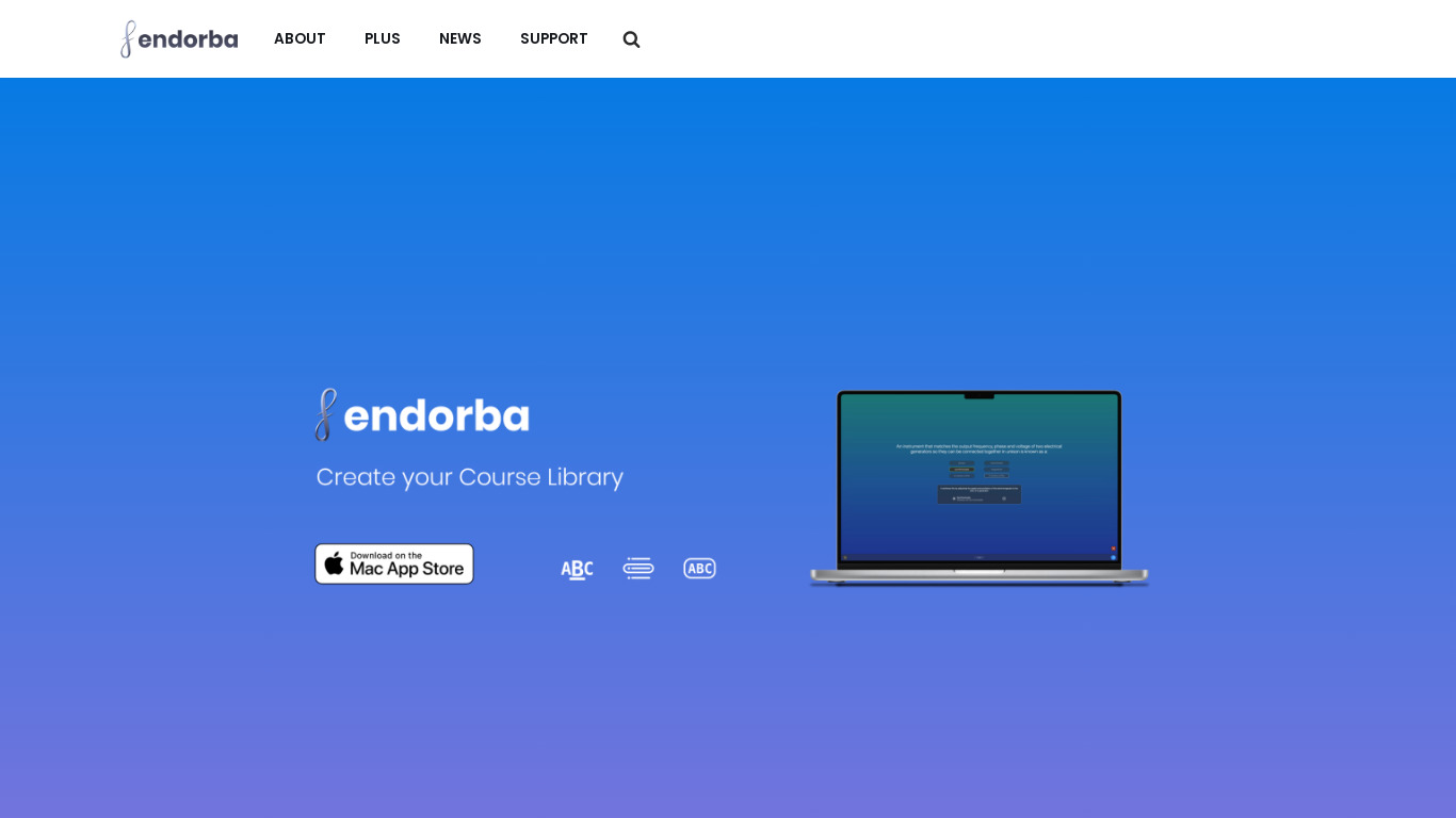 Endorba Landing page