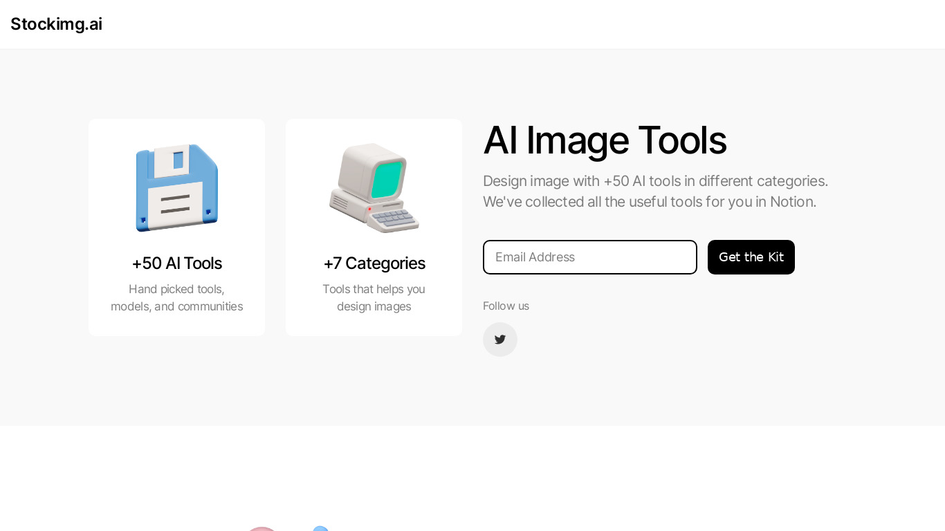 AI Image Tools Landing page