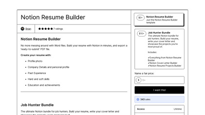 Notion Resume Builder image