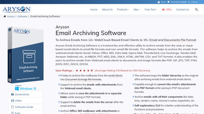 Aryson Email Archiving Software image
