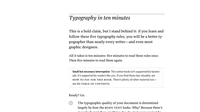 Typography in Ten Minutes Landing Page