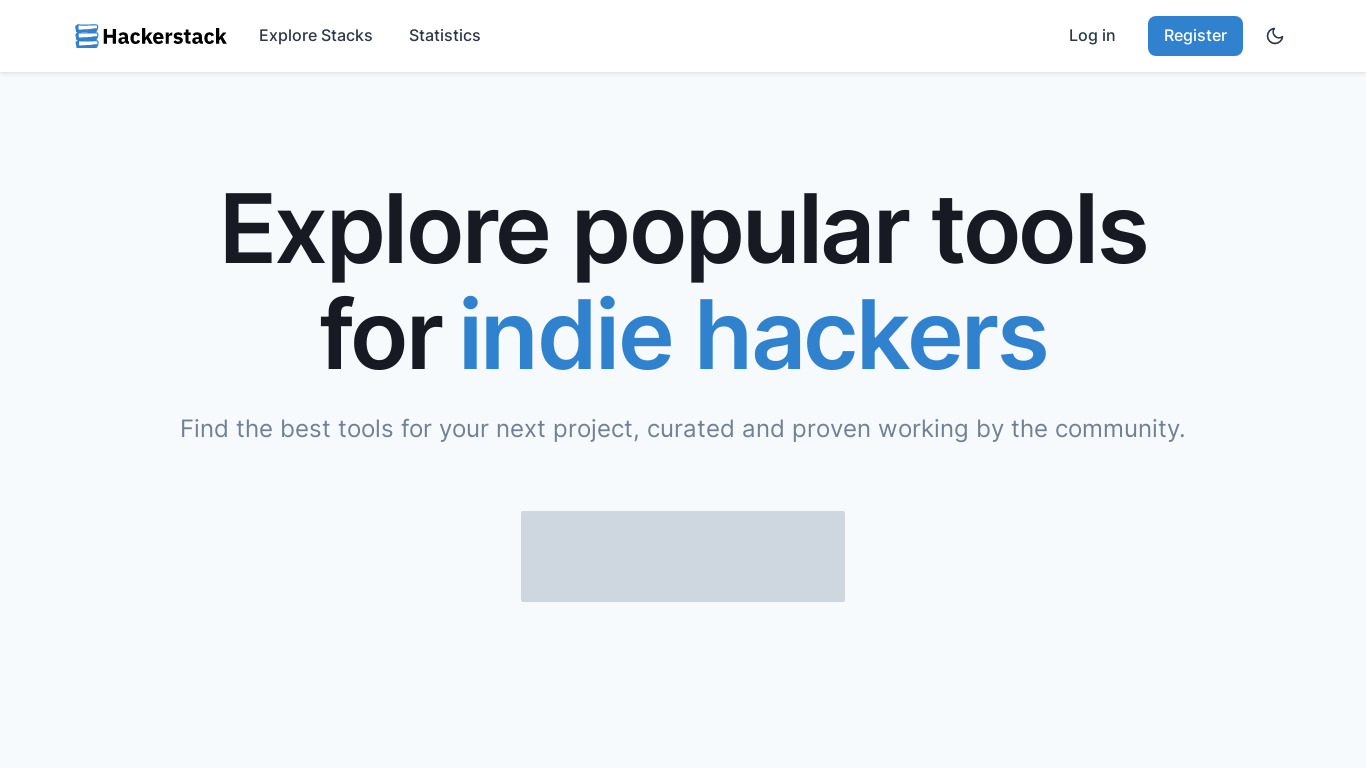 Hackerstack.io Landing page