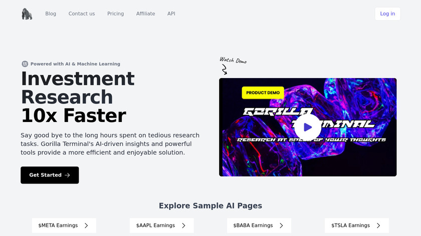 Gorilla Terminal Landing Page