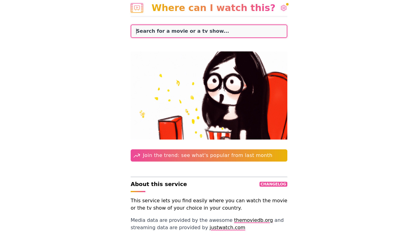 Where can I watch this? Landing page