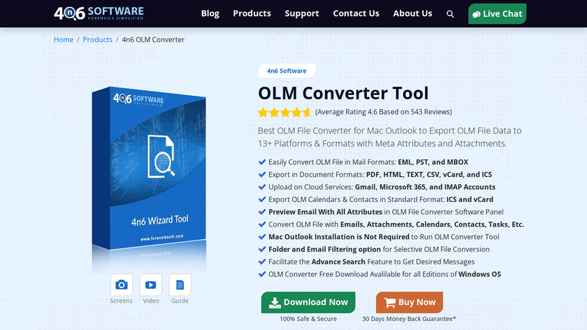 4n6 OLM File Converter Software Landing Page