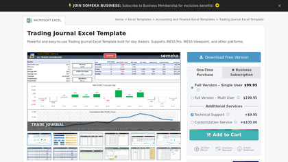 Someka Trading Journal Excel Template image