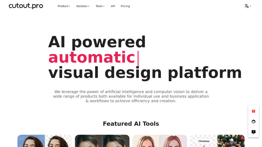 Cutout.pro by PicUP.Ai Landing Page
